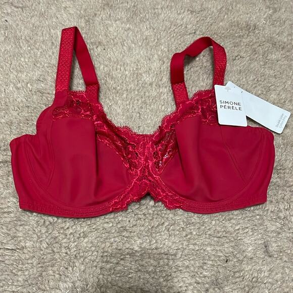 Simone Pèrele Caresse Full Cup Bra 34D Red New Retails $120 - Picture 3 of 5